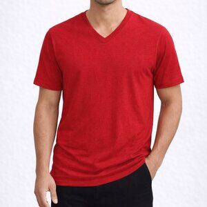 GAP Essential V-Neck Tee – Bright Red, XS